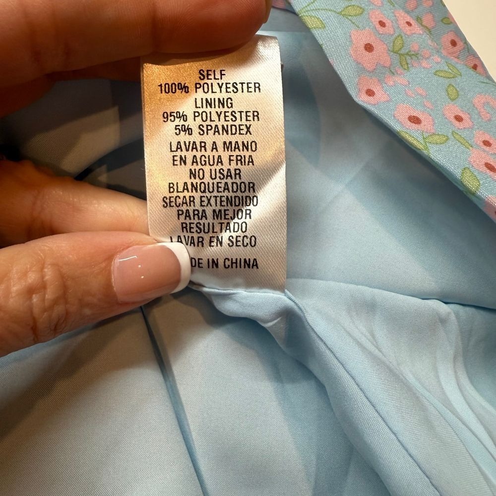 STORIA Closer Than Ever Babydoll Mini Dress Blue Floral Size Small NEW - Picture 8 of 8